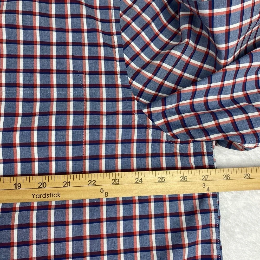 Banana Republic Shirt Men's XXL Red/White/Blue Checks Slim Fit‎ Untuck